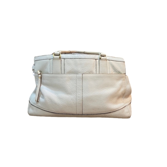 Coach Hampton Off White Leather Carryall Satchel Purse Handbag 10529 - Picture 2 of 16